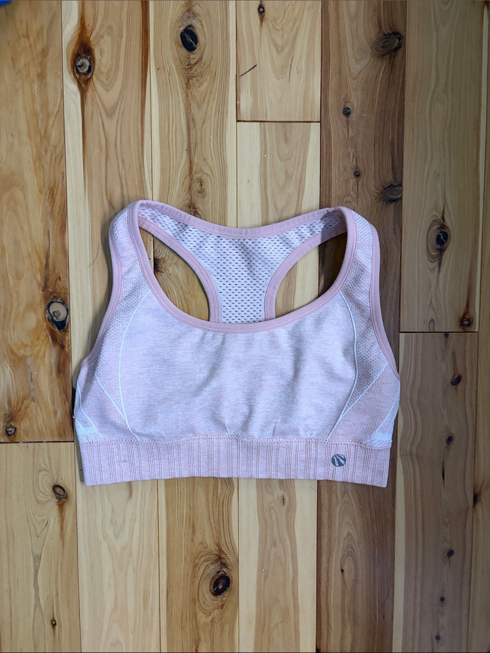 Marika Light Pink Racerback Sports Bra with Mesh Back